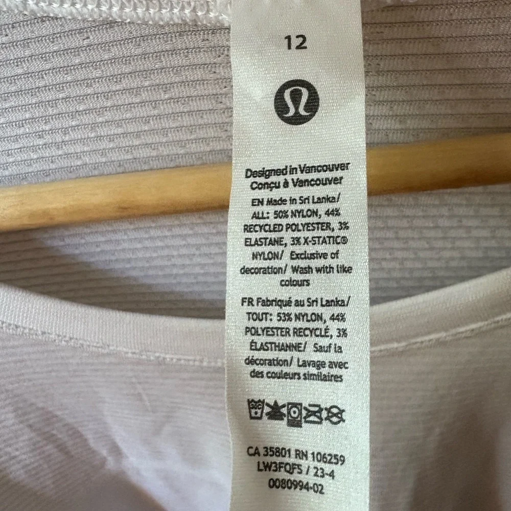 Lululemon White Long Sleeve Knit Top Size 12